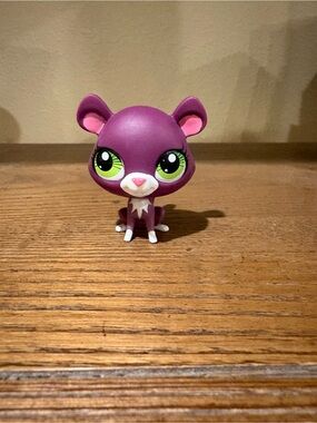Littlest Pet Shop Purple Figure with Green Eyes